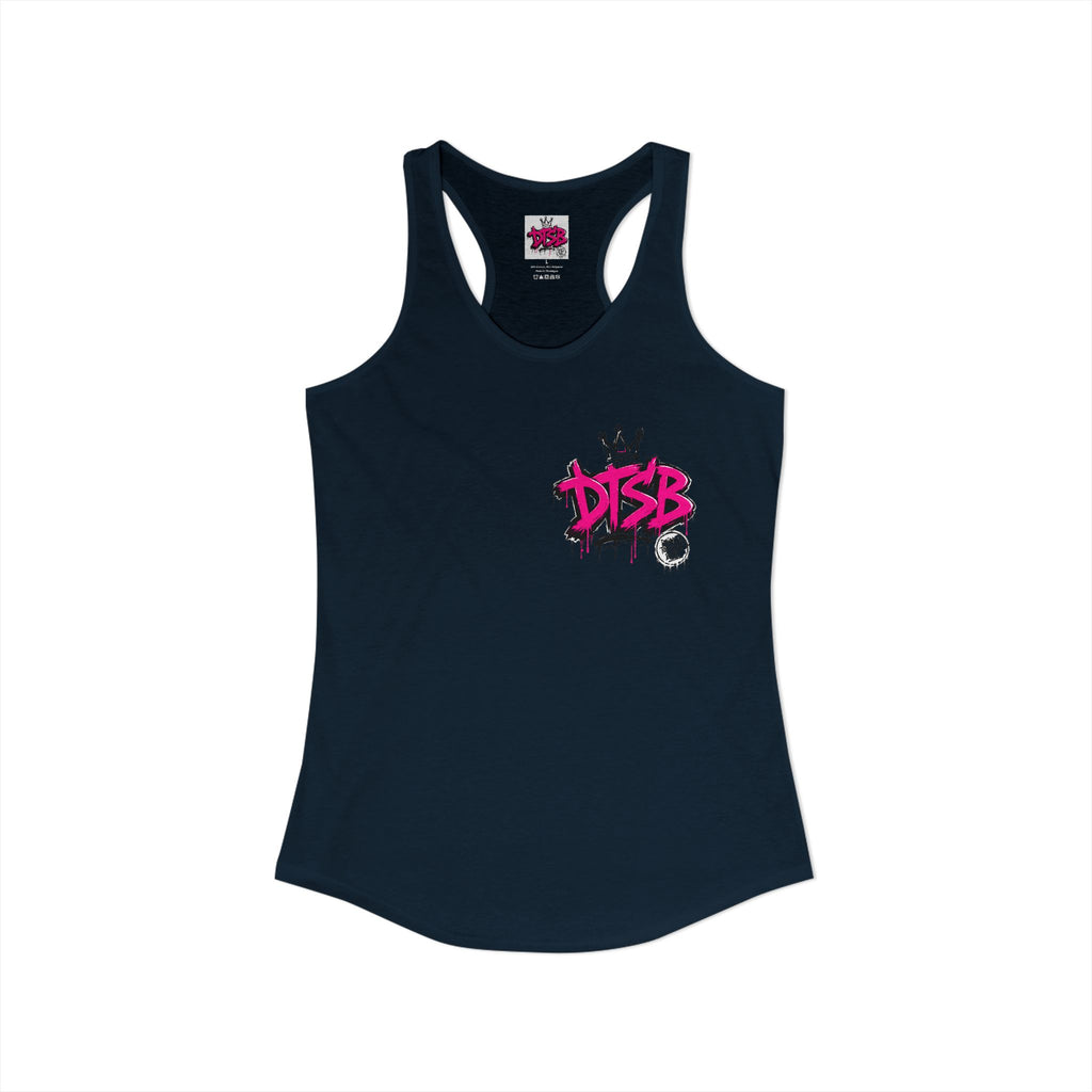Women's Ideal Racerback Tank Pink Logo