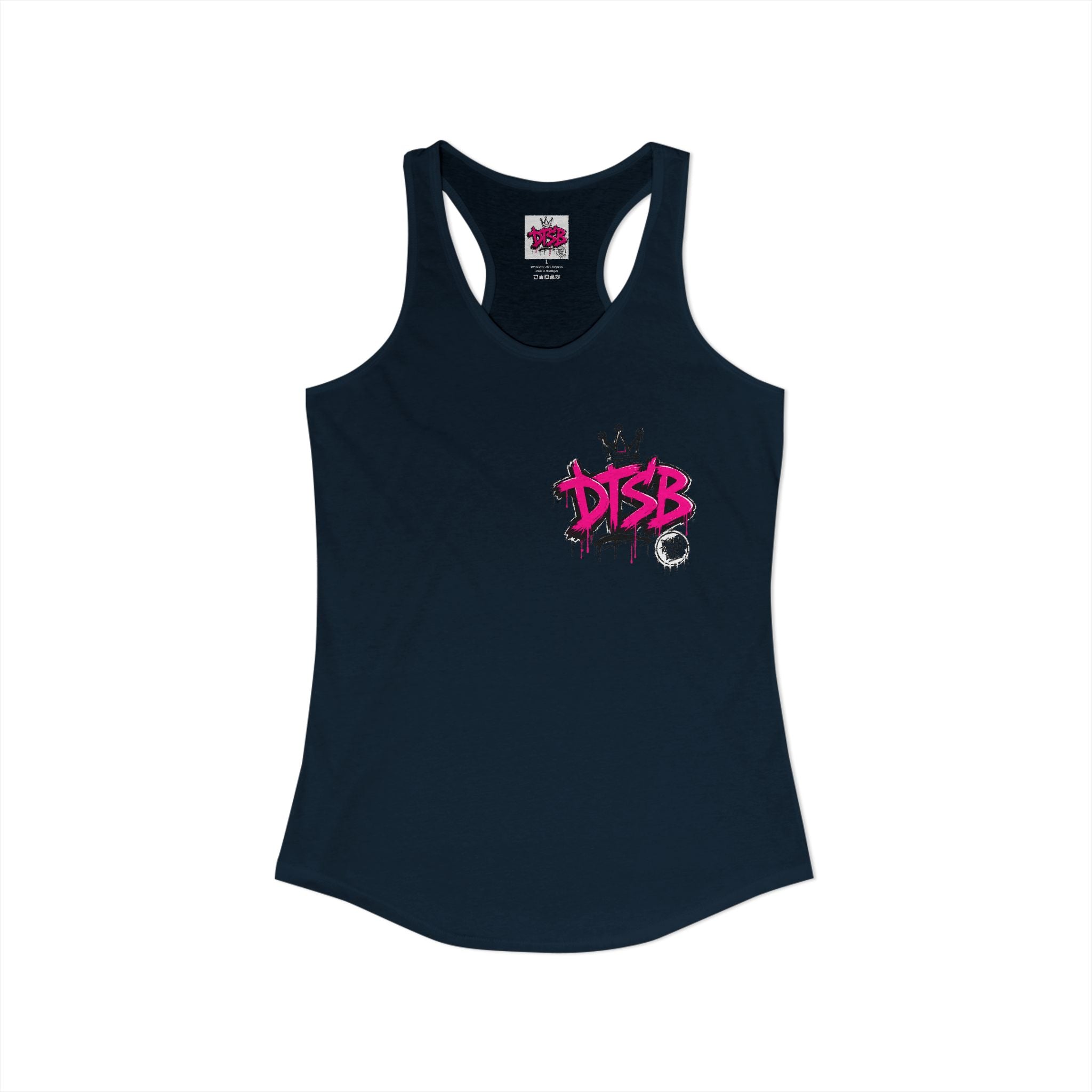 Women's Ideal Racerback Tank Pink Logo