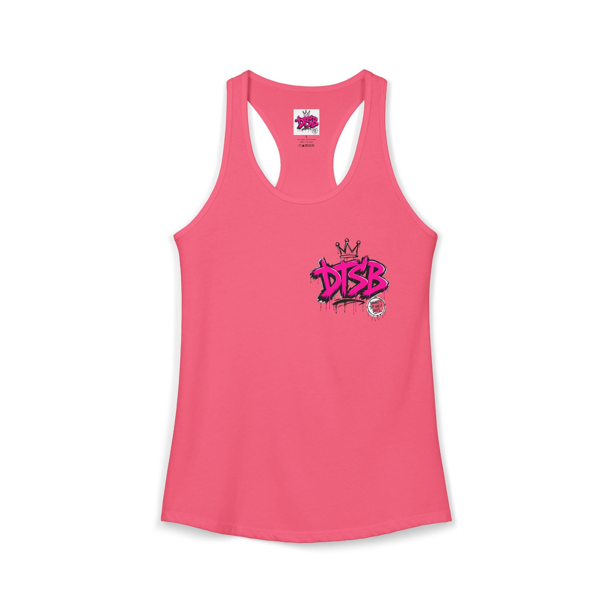 Women's Ideal Racerback Tank Pink Logo