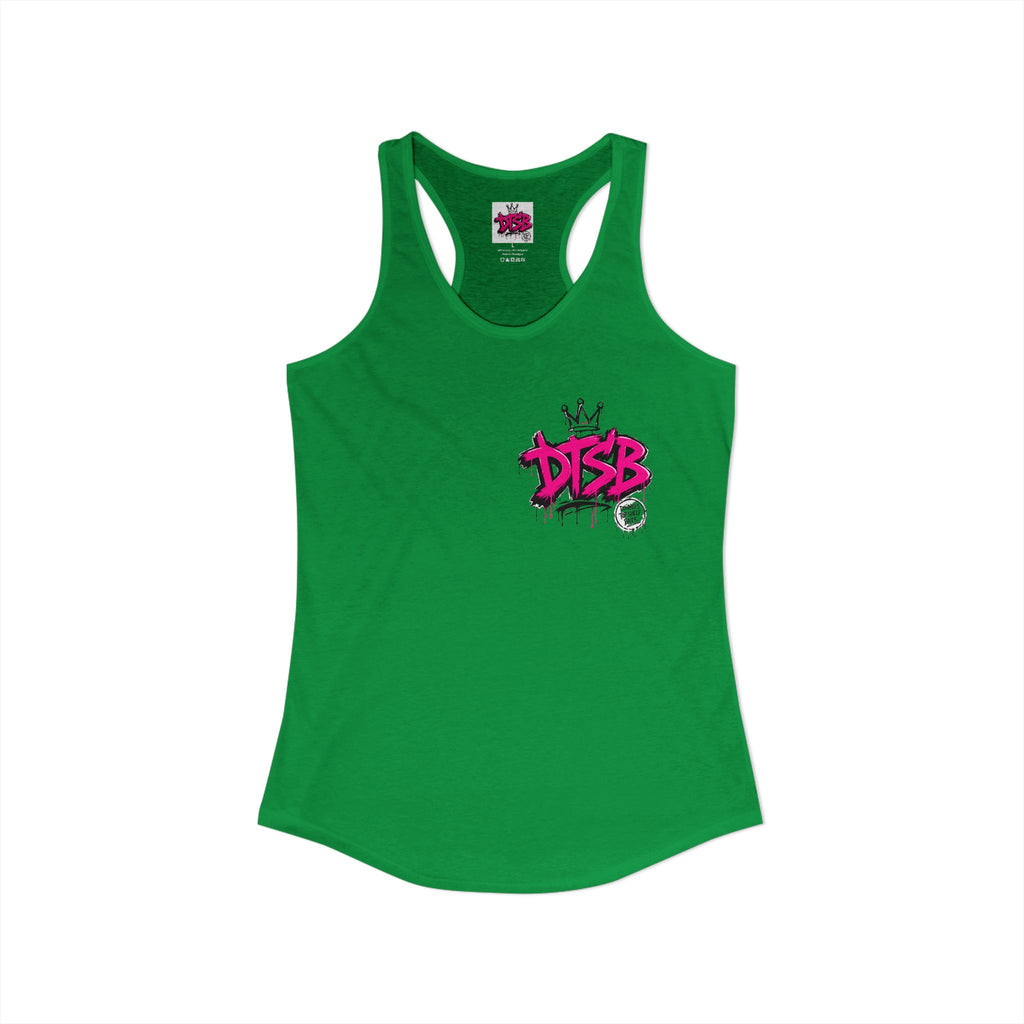 Women's Ideal Racerback Tank Pink Logo