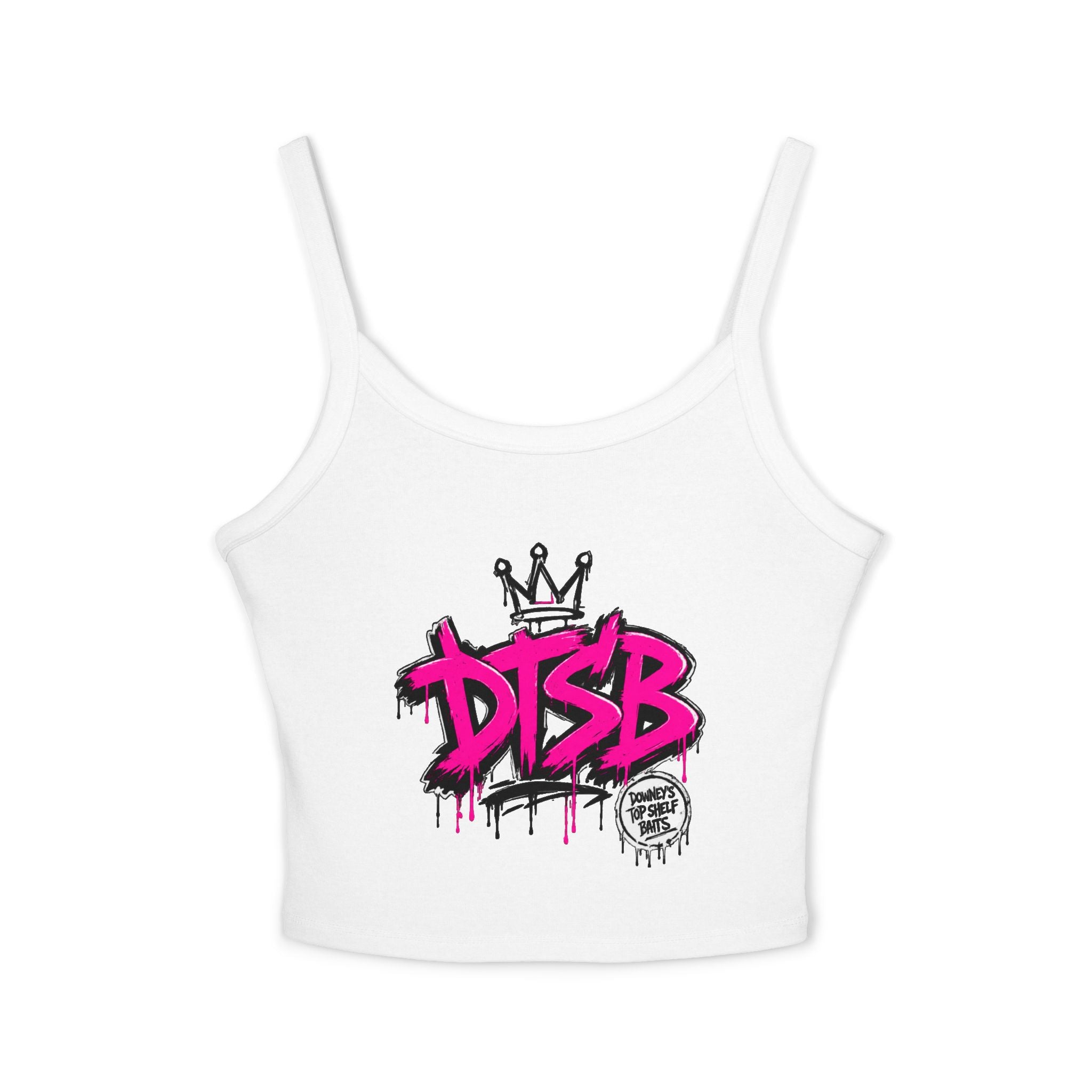 Women's Spaghetti Strap Tank Top Pink Logo