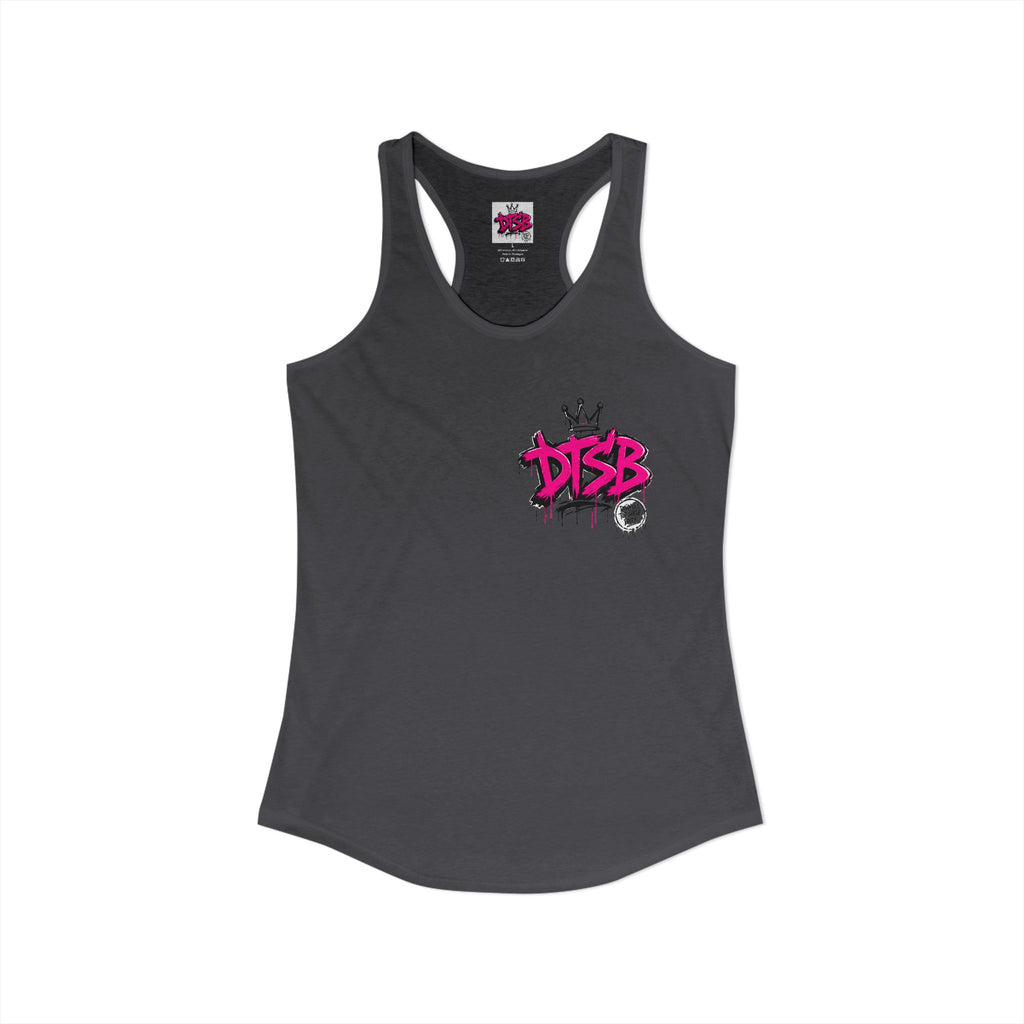 Women's Ideal Racerback Tank Pink Logo