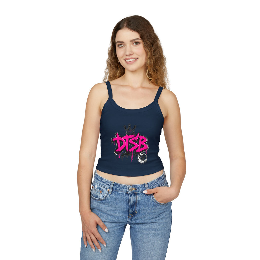 Women's Spaghetti Strap Tank Top Pink Logo
