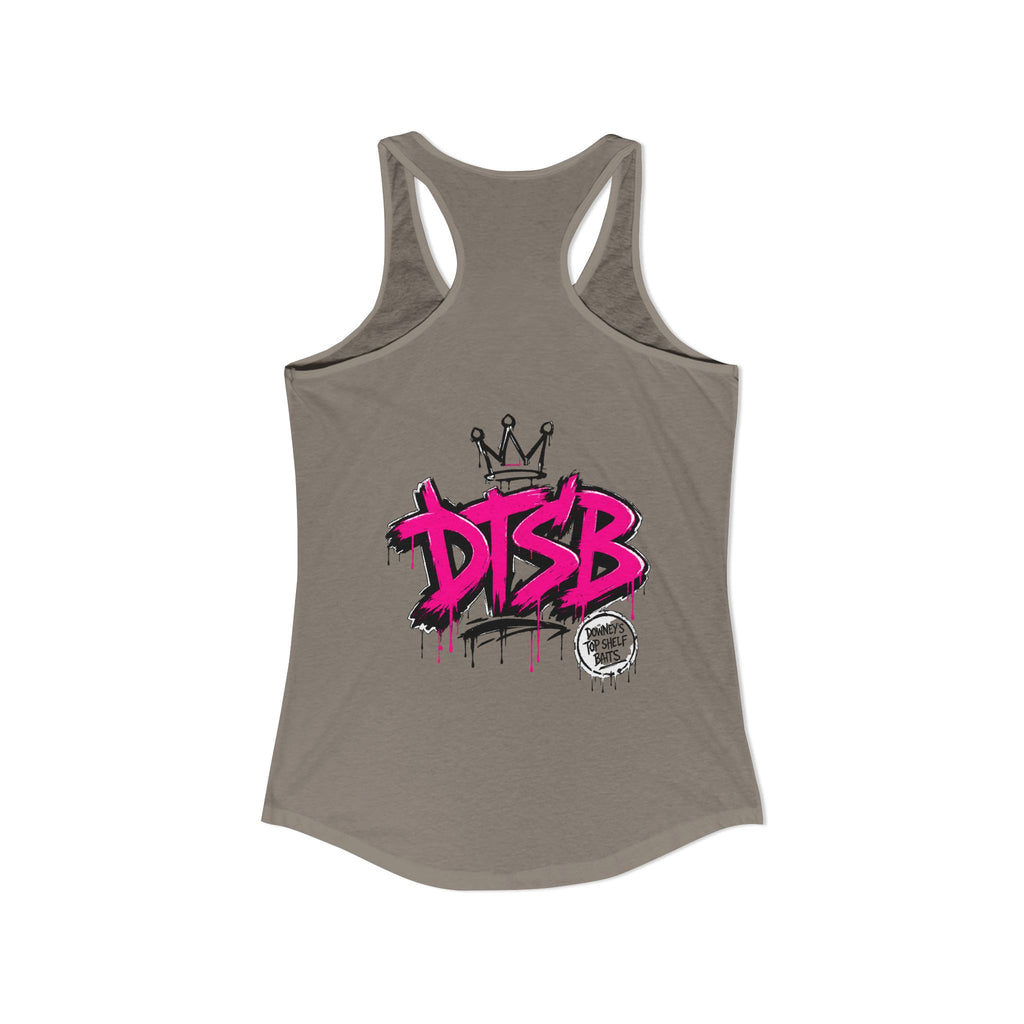 Women's Ideal Racerback Tank Pink Logo