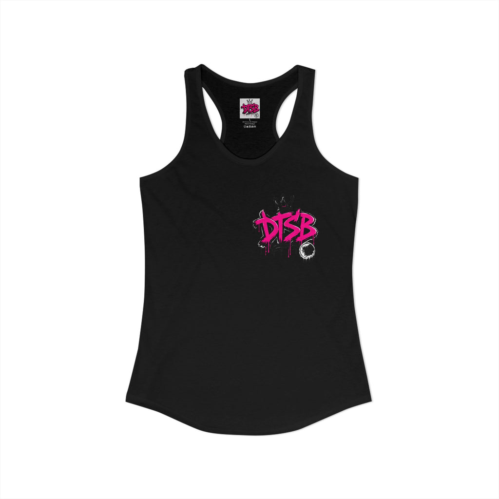Women's Ideal Racerback Tank Pink Logo