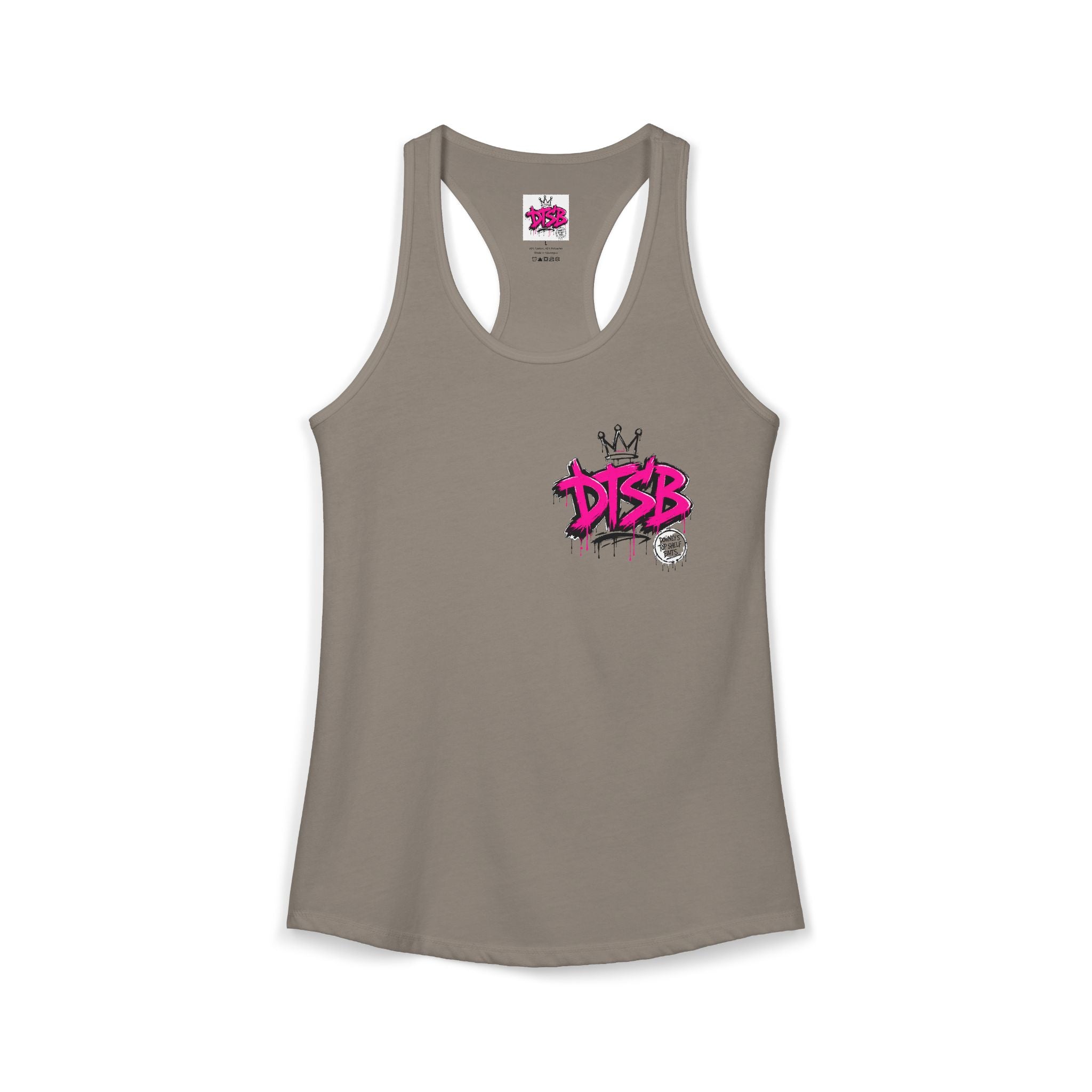Women's Ideal Racerback Tank Pink Logo