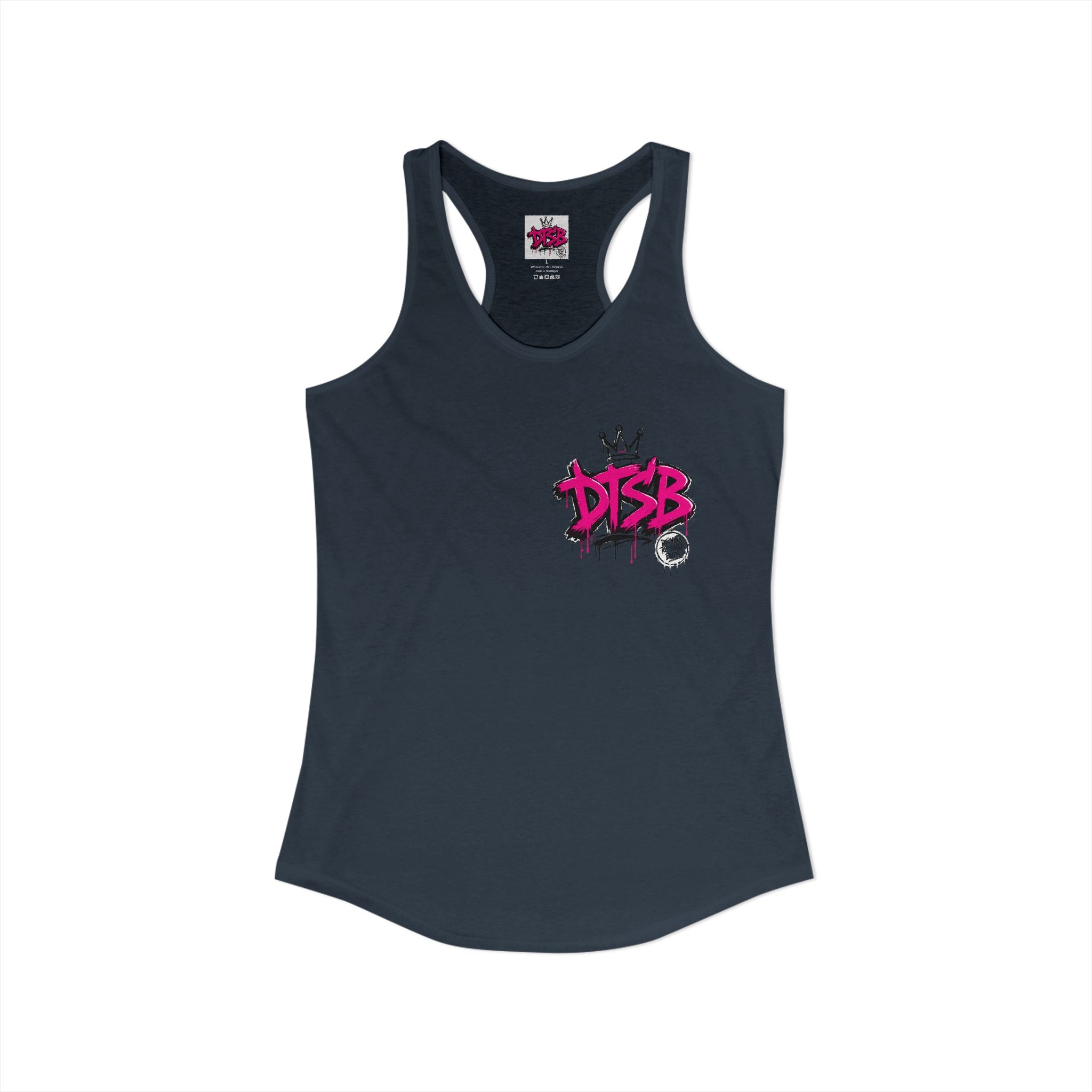 Women's Ideal Racerback Tank Pink Logo