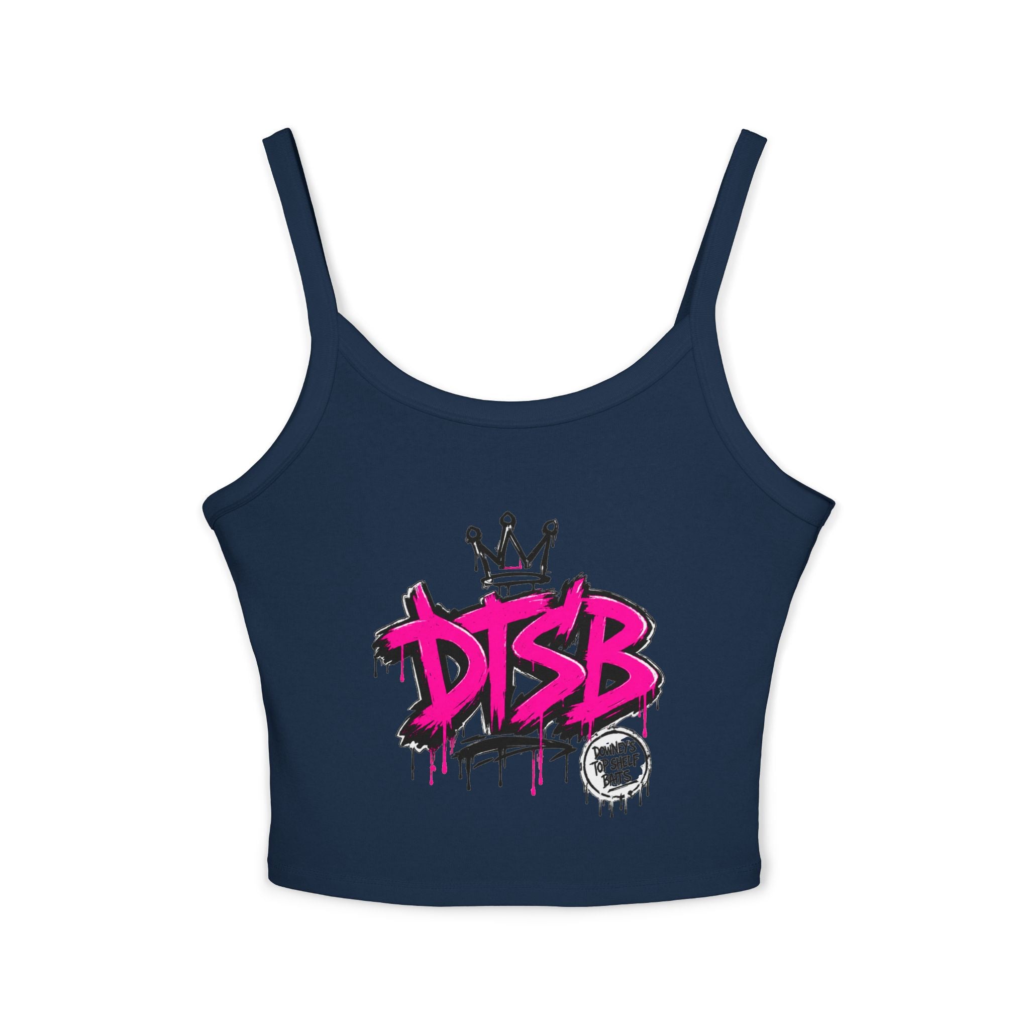 Women's Spaghetti Strap Tank Top Pink Logo