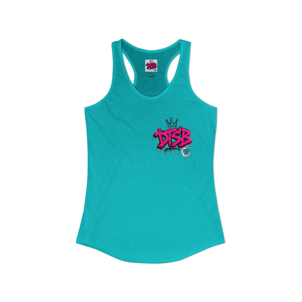 Women's Ideal Racerback Tank Pink Logo