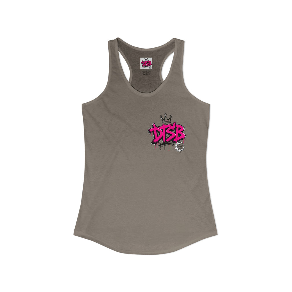 Women's Ideal Racerback Tank Pink Logo