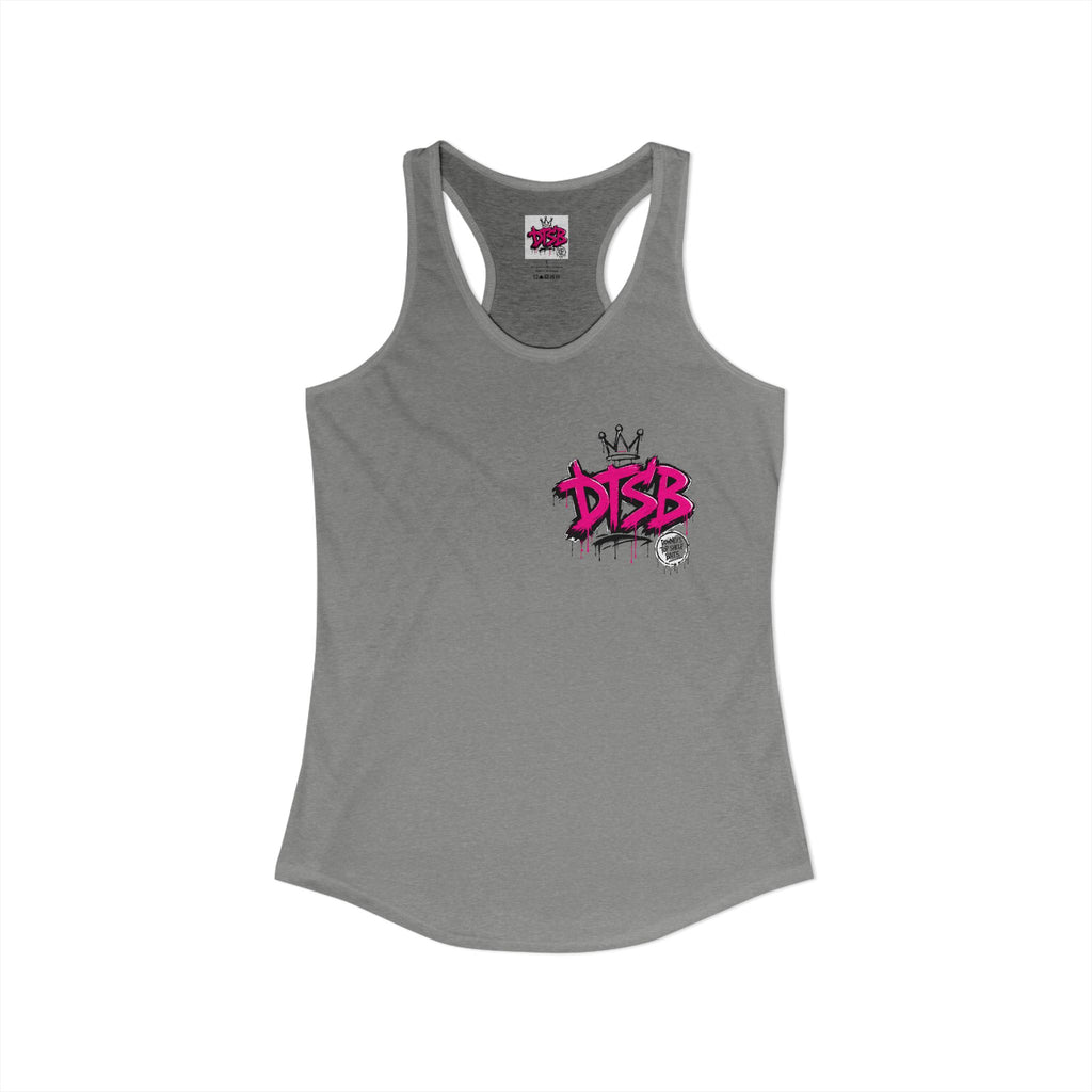 Women's Ideal Racerback Tank Pink Logo