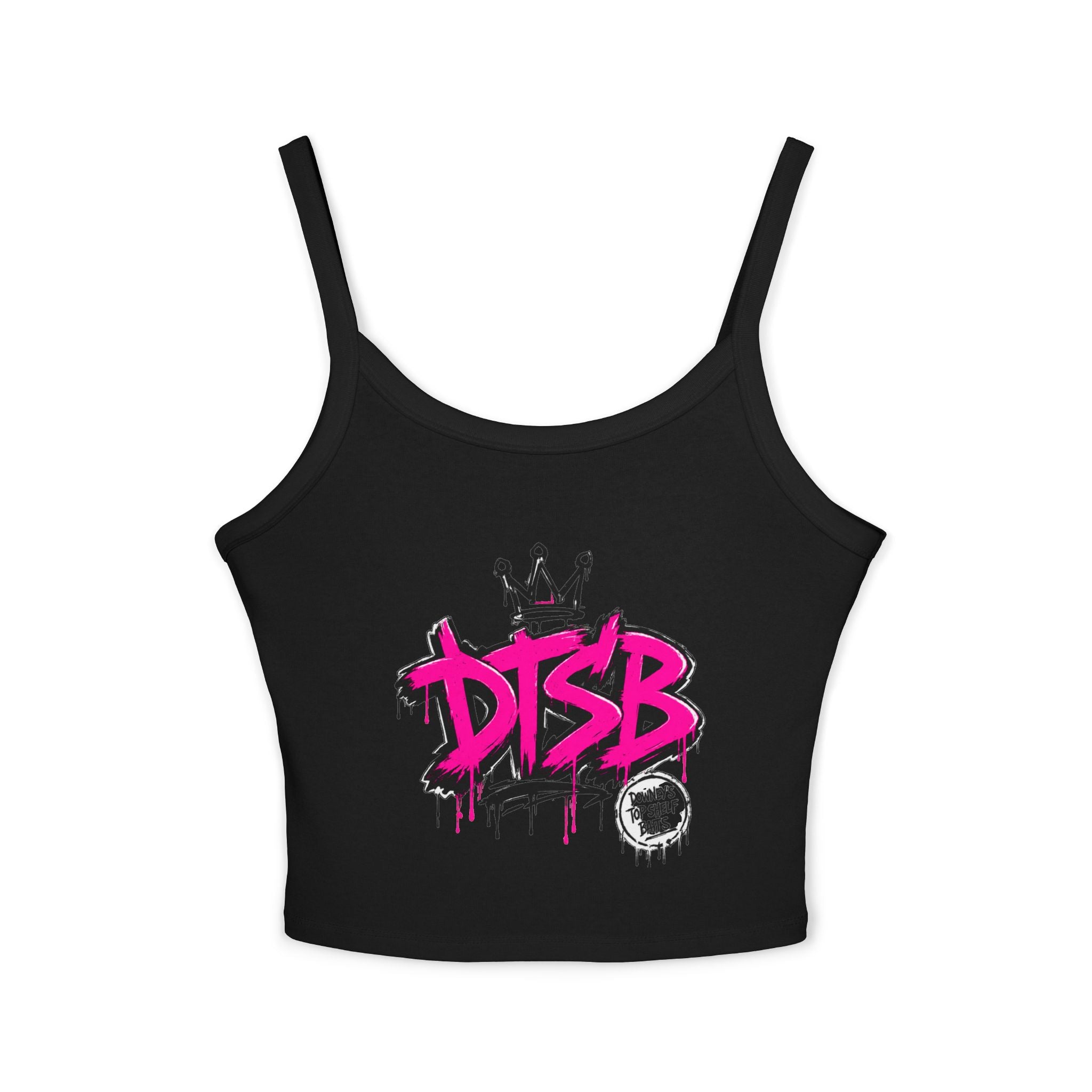 Women's Spaghetti Strap Tank Top Pink Logo