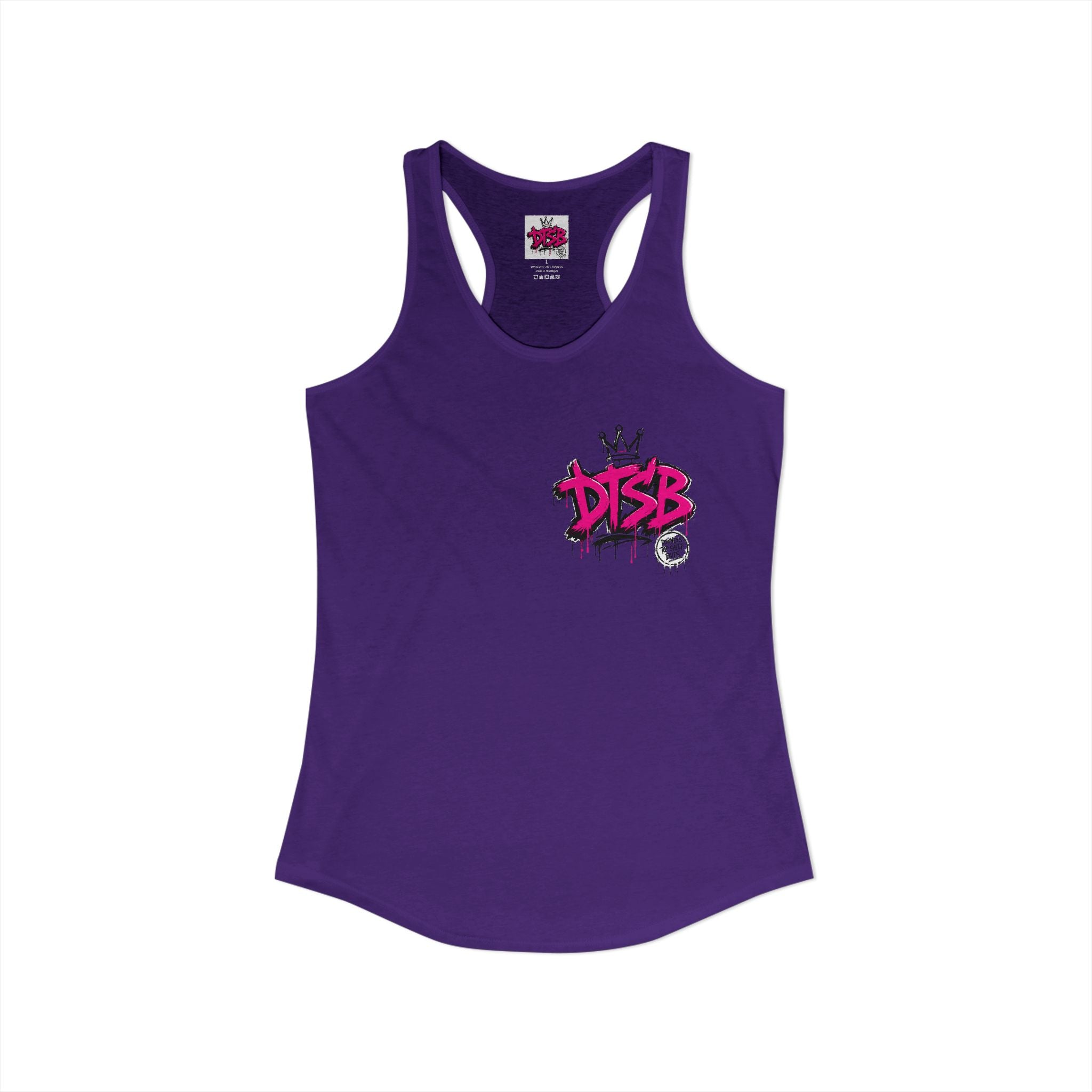Women's Ideal Racerback Tank Pink Logo