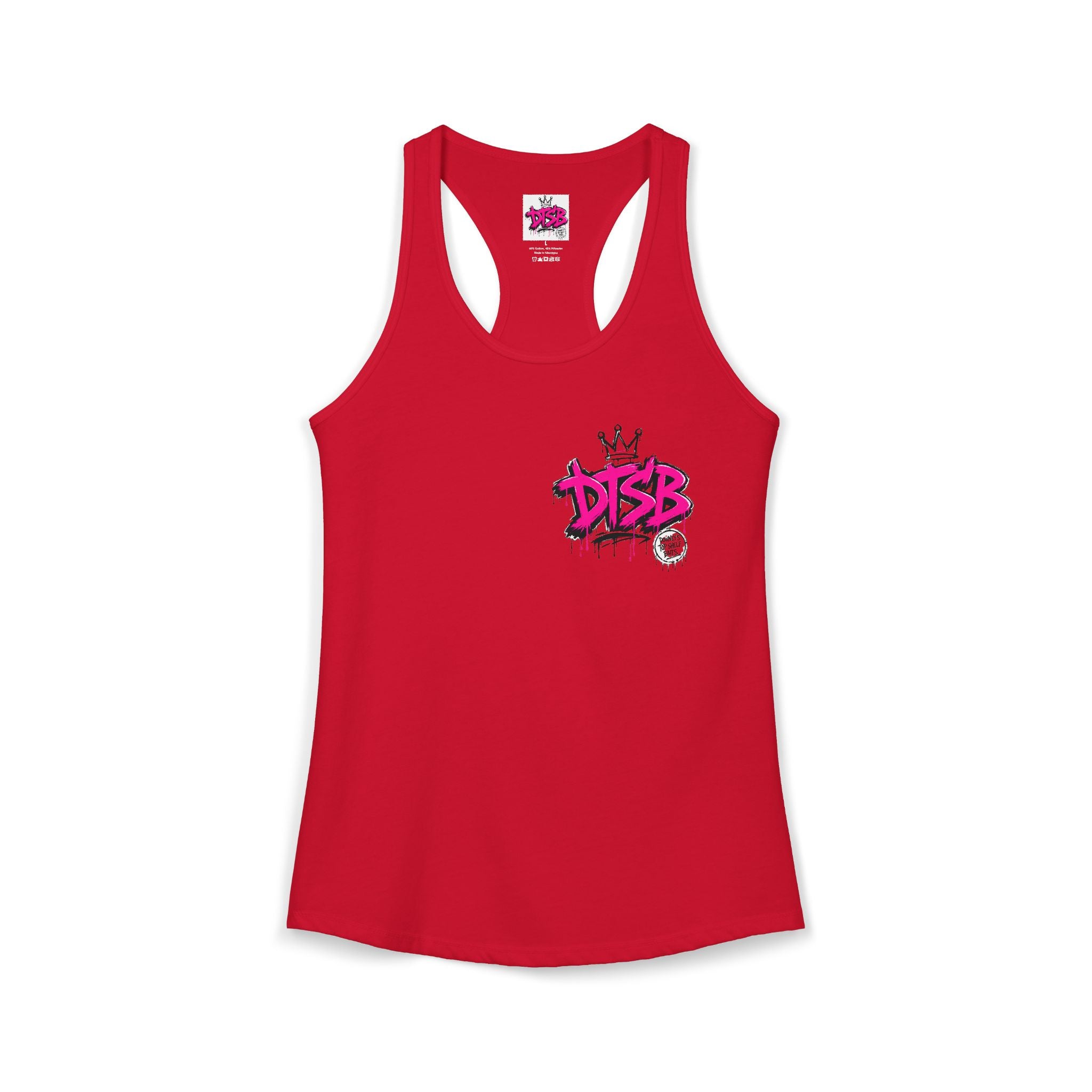 Women's Ideal Racerback Tank Pink Logo