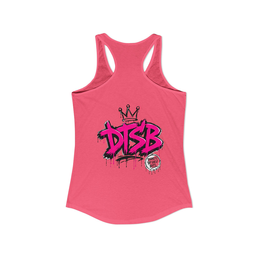 Women's Ideal Racerback Tank Pink Logo