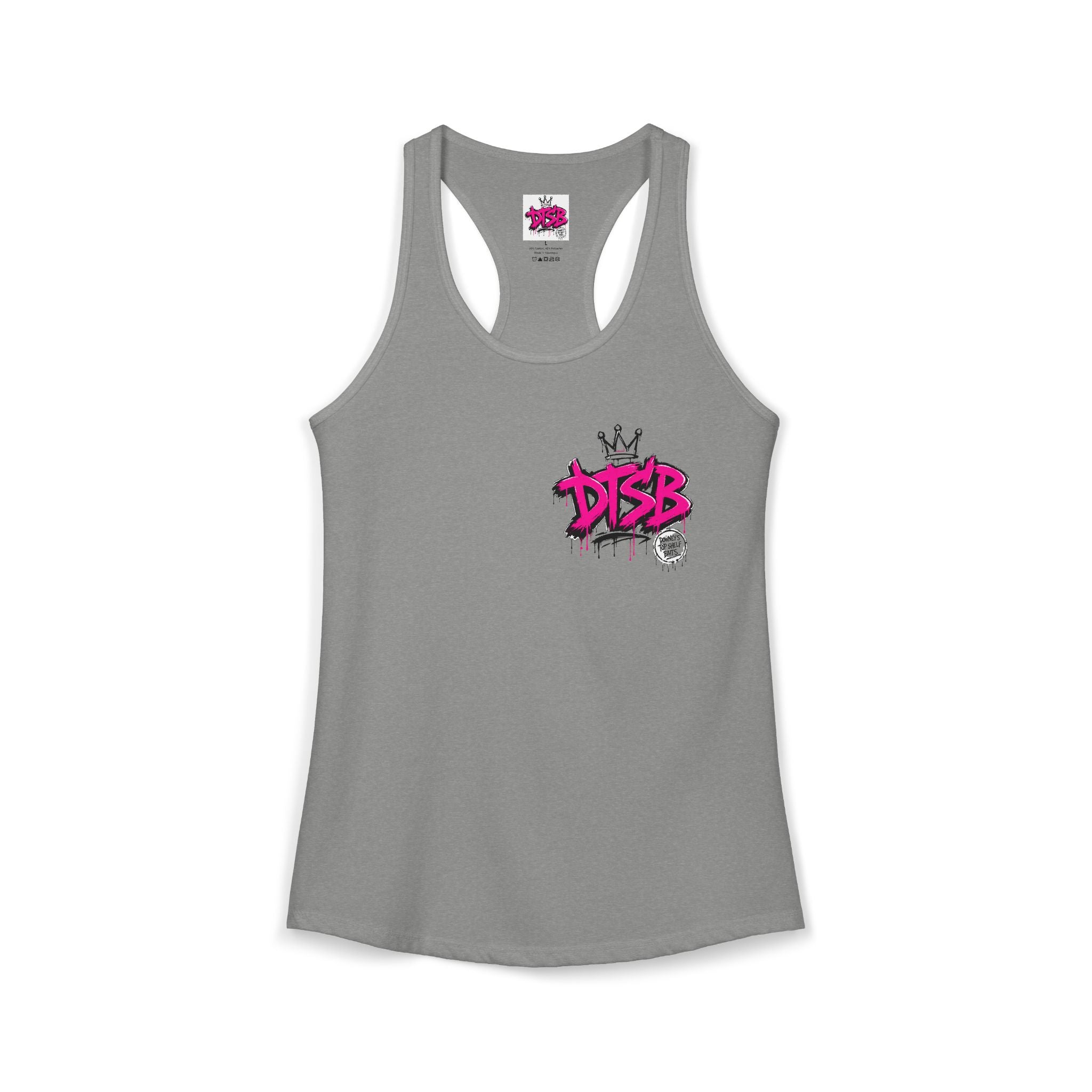 Women's Ideal Racerback Tank Pink Logo