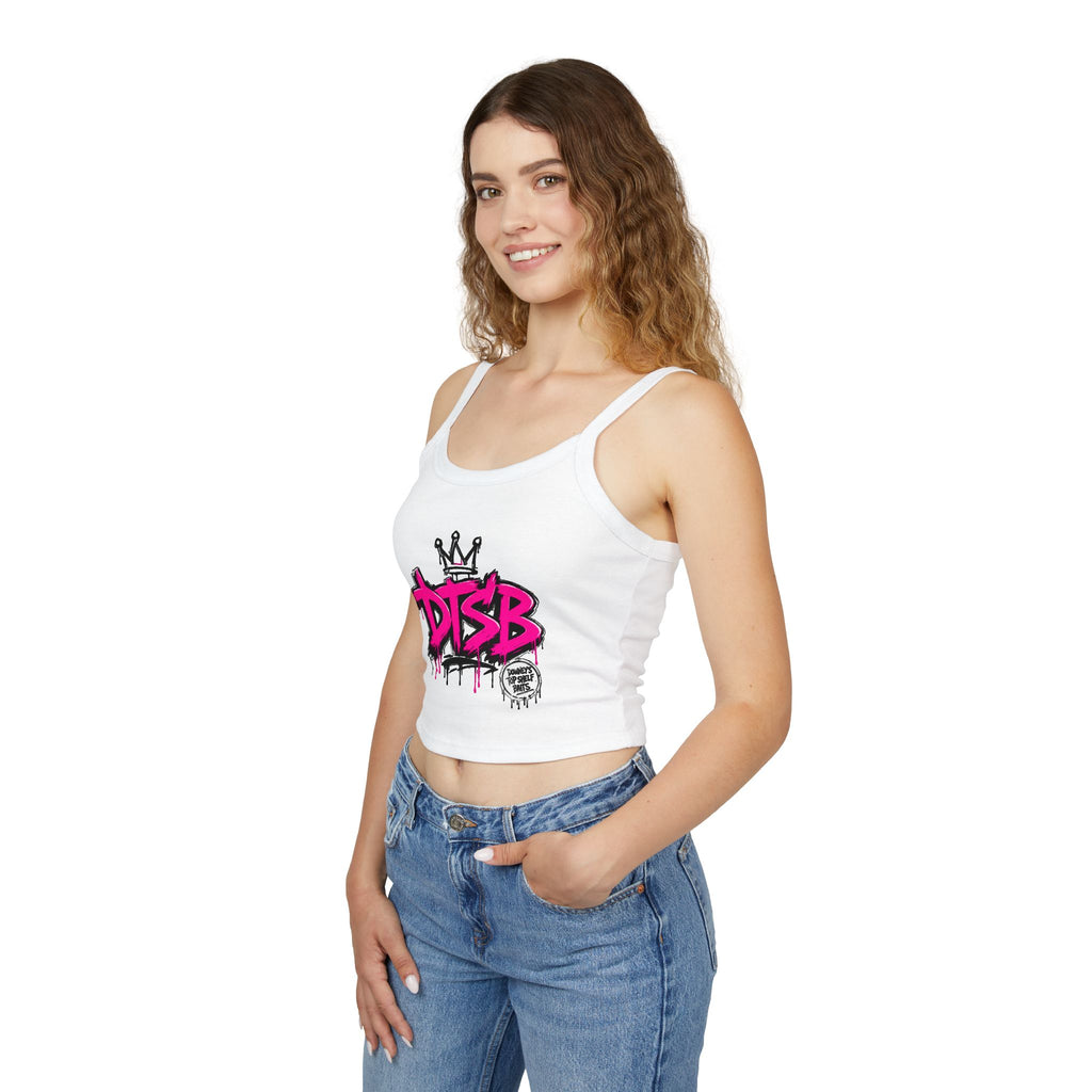 Women's Spaghetti Strap Tank Top Pink Logo