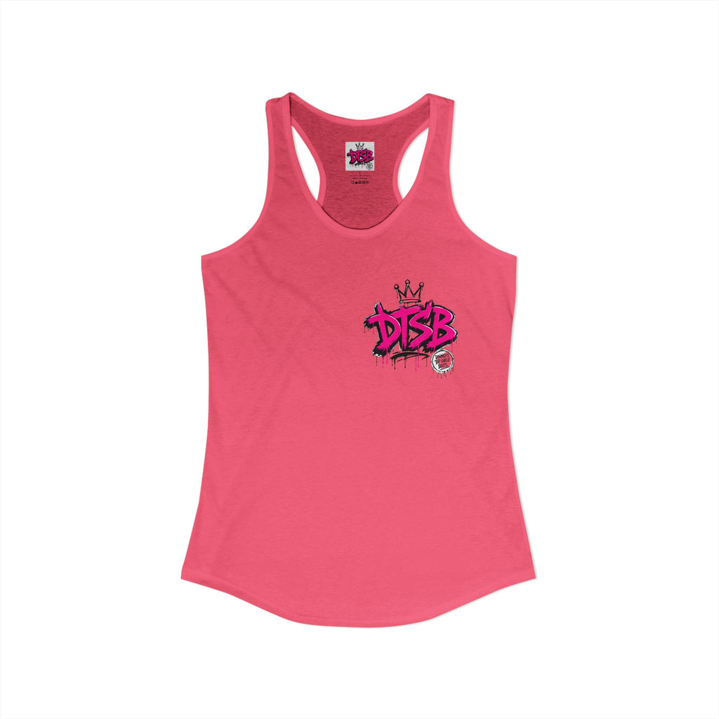 Women's Ideal Racerback Tank Pink Logo