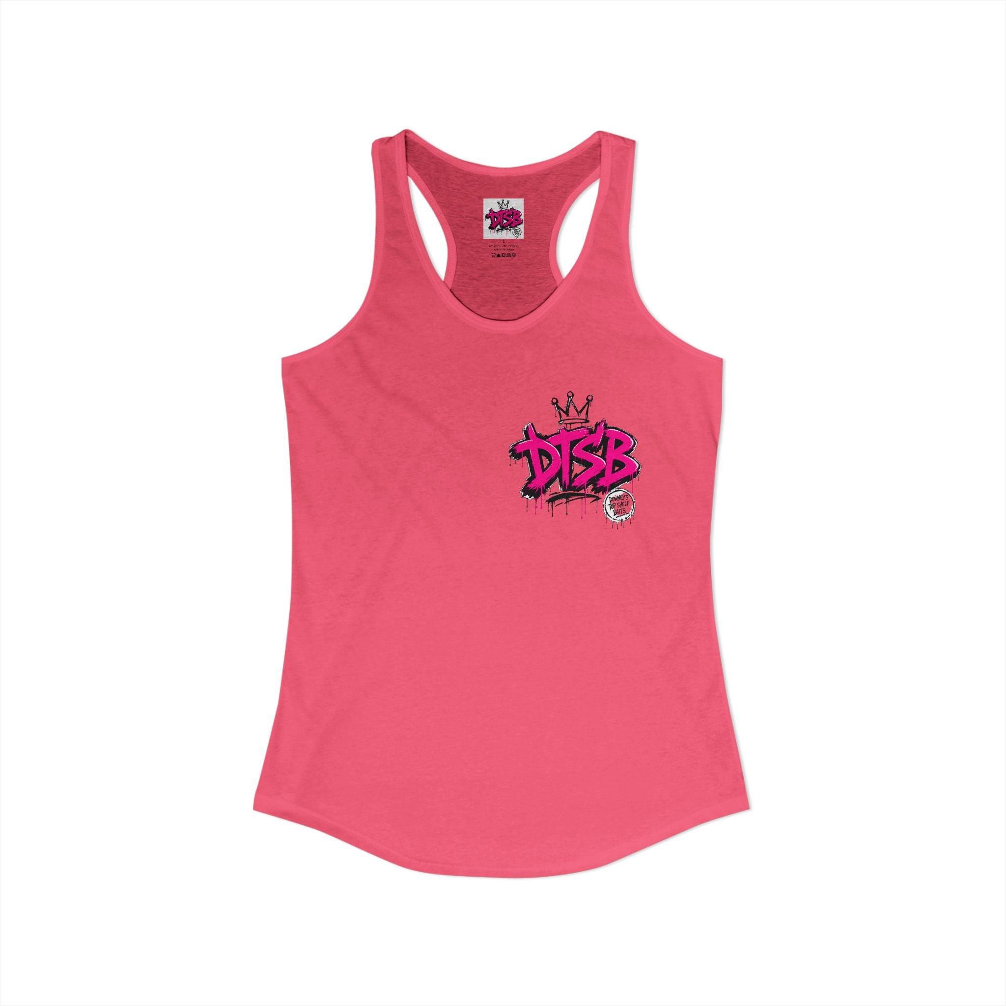 Women's Ideal Racerback Tank Pink Logo