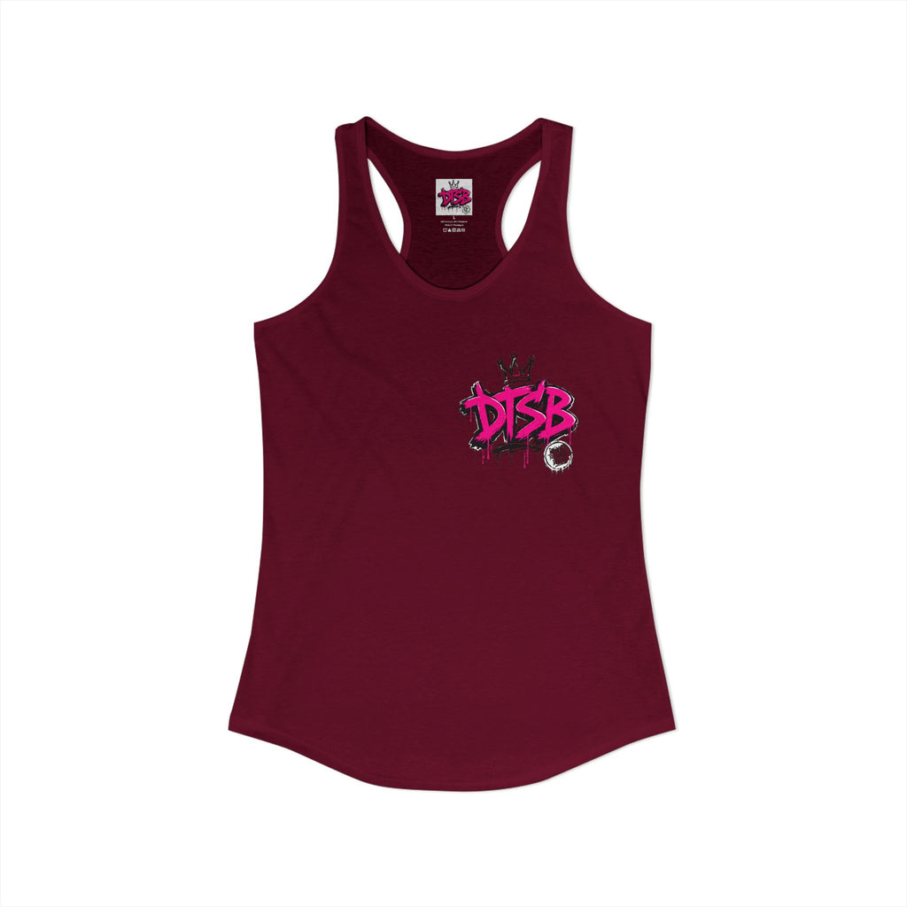 Women's Ideal Racerback Tank Pink Logo