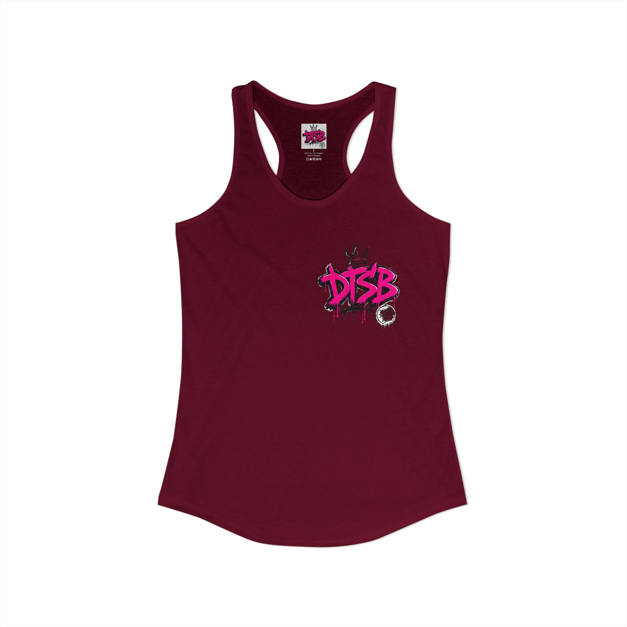 Women's Ideal Racerback Tank Pink Logo