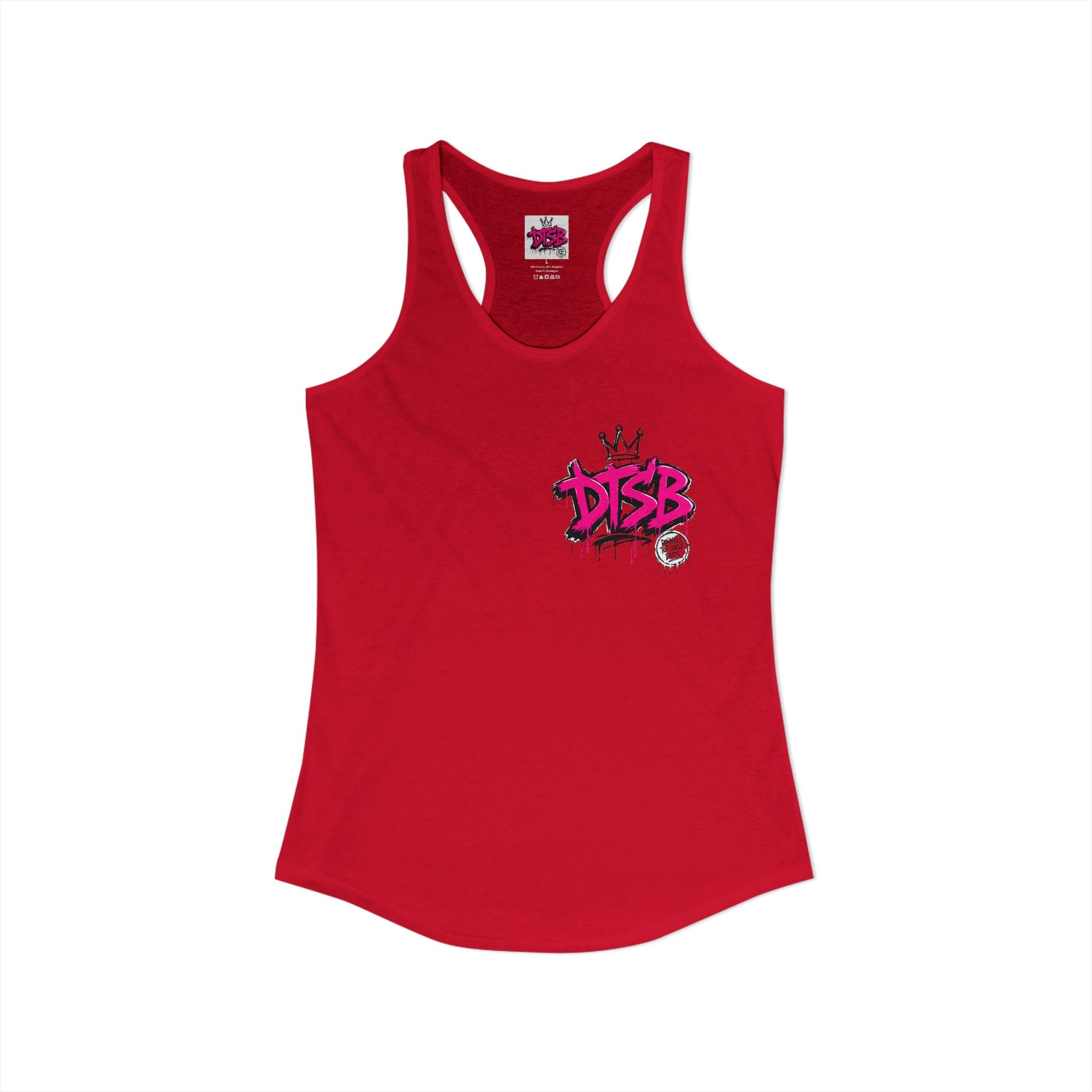 Women's Ideal Racerback Tank Pink Logo