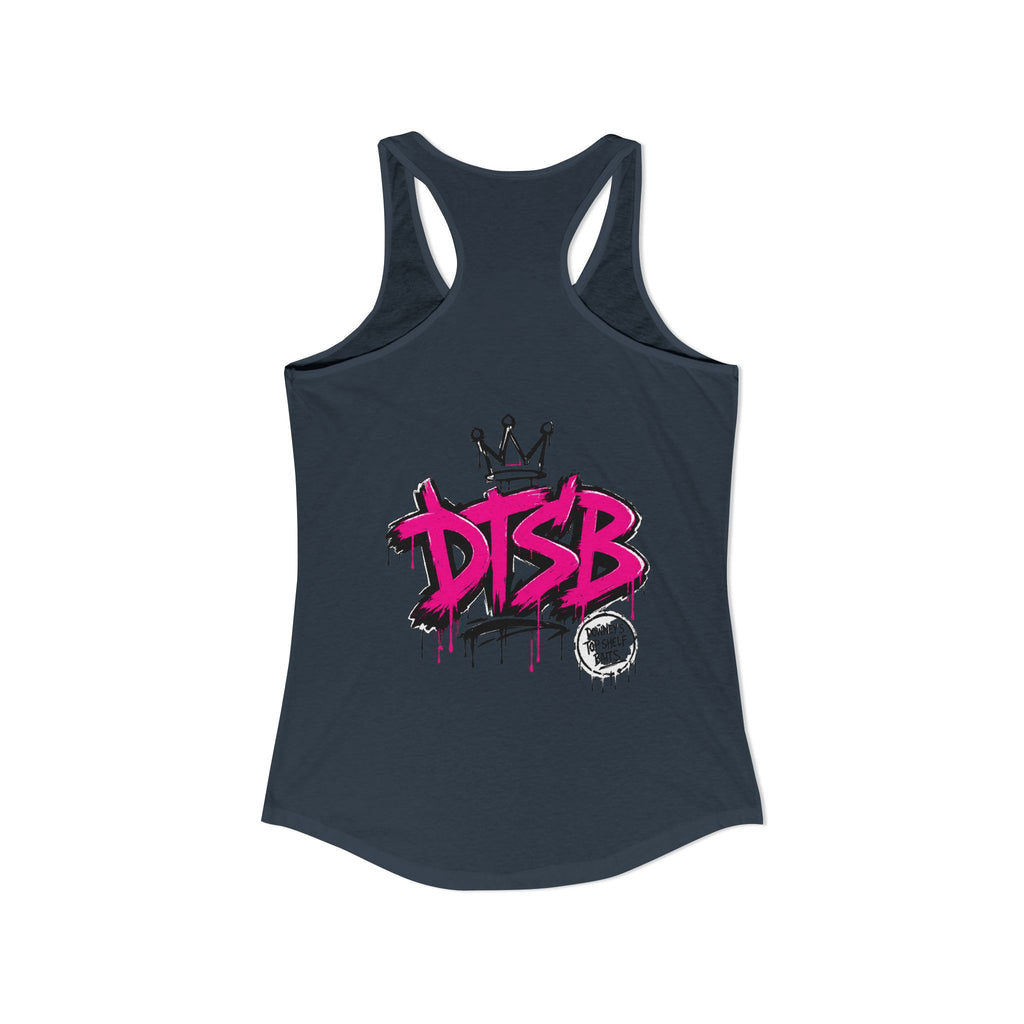 Women's Ideal Racerback Tank Pink Logo
