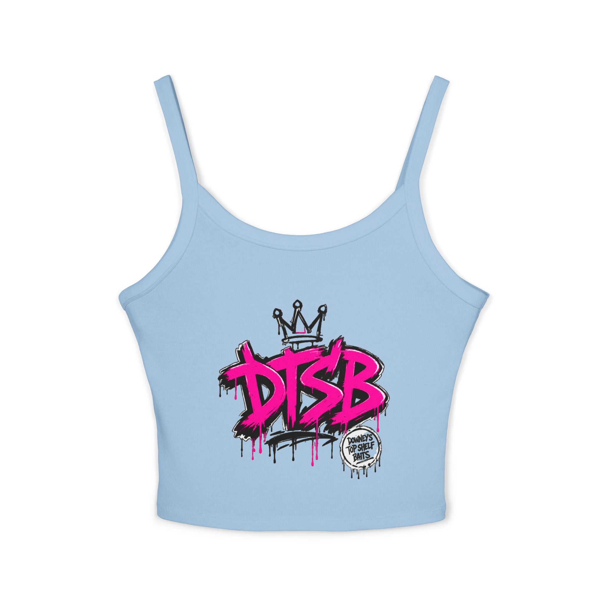 Women's Spaghetti Strap Tank Top Pink Logo