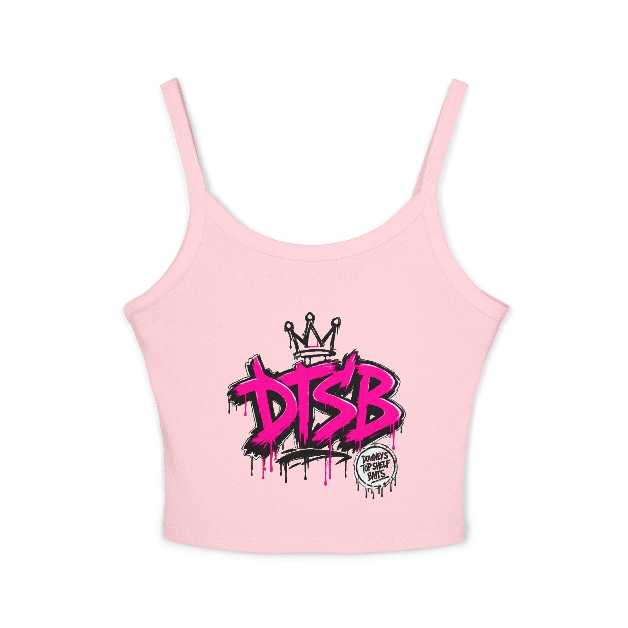 Women's Spaghetti Strap Tank Top Pink Logo